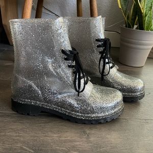 Forever21 glitter rain boot